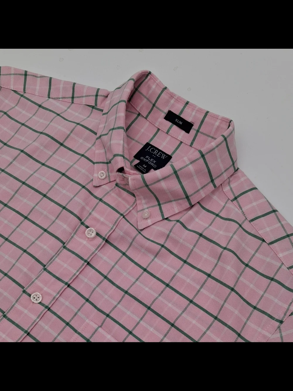 J.Crew Slim Pink Windowpane Button-Down Shirt